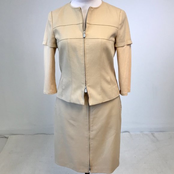 Worth 10 Transitional Zipper Pencil Skirt Tan - Picture 10 of 13